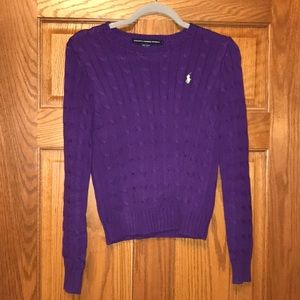 Ralph Lauren Sport purple cable knit sweater